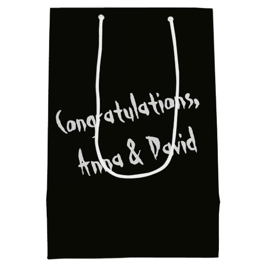 ハロウィン結婚のカップル ミディアムペーパーバッグ (裏面)