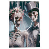 ハロウィン結婚のカップル ミディアムペーパーバッグ (正面)