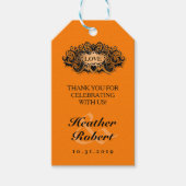 ハロウィン結婚のゴシックはっきりしたラブサンキューラベル ギフトタグ (正面)