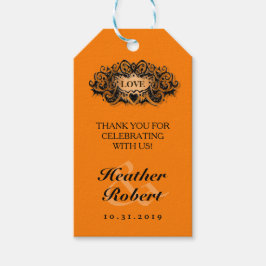ハロウィン結婚のゴシックはっきりしたラブサンキューラベル ギフトタグ