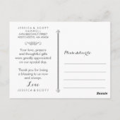 ハロウィン結婚のゴシック様式のスクロール写真ありがとう ポストカード (裏面)