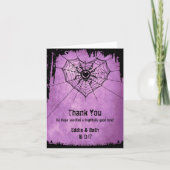 ハロウィン結婚のサンキューカードとクモ サンキューカード (正面)