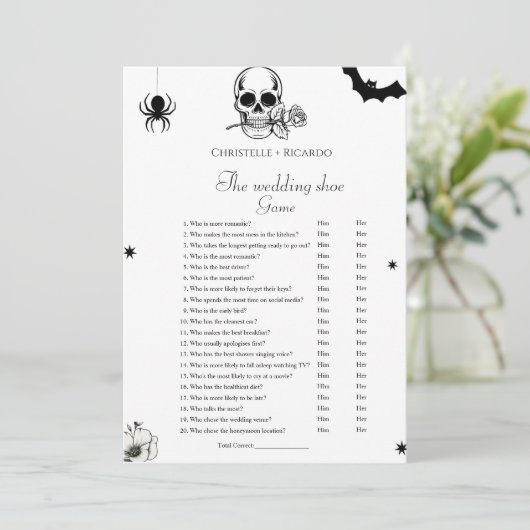 ハロウィン結婚のシューゲームバチェロレッテゲームカード 案内状 (スタンド正面)