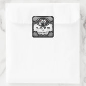 ハロウィン結婚のスケルトン愛は甘い広場 スクエアシール (バッグ)