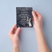 ハロウィン結婚のスケルトン招待状予算 チラシ (手)