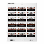 ハロウィン結婚のスケルトン赤いバラのアドレス ラベル (フルシート)