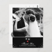 ハロウィン結婚のスパイダーゴシックありがとう写真 ポストカード (正面/裏面)