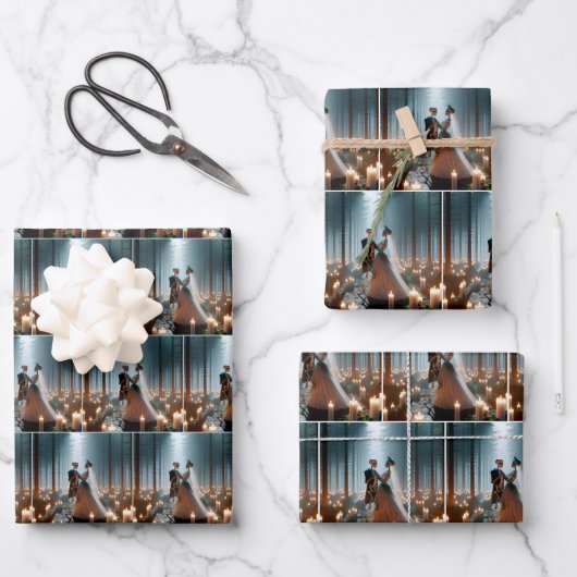 ハロウィン結婚のダンス ラッピングペーパーシート (正面)