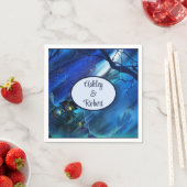 ハロウィン結婚のパーソナライズされた名不気味前 スタンダードカクテルナプキン (インサイチュ)