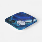 ハロウィン結婚のパーソナライズされた名不気味前 ペーパープレート (傾斜あり)