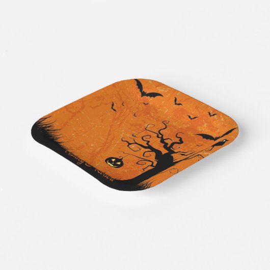 ハロウィン結婚のパーソナライズ名のツ不気味リー ペーパープレート (傾斜あり)