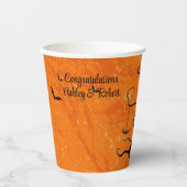 ハロウィン結婚のパーソナライズ名のツ不気味リー 紙コップ (正面)