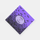 ハロウィン結婚のパーソナライズ名フライ遠くにこうもり スタンダードランチョンナプキン (角)