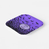 ハロウィン結婚のパーソナライズ名フライ遠くにこうもり ペーパープレート (傾斜あり)