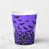 ハロウィン結婚のパーソナライズ名フライ遠くにこうもり 紙コップ (左)