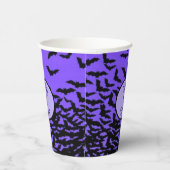 ハロウィン結婚のパーソナライズ名フライ遠くにこうもり 紙コップ (右)