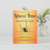 ハロウィン結婚のリハーサル招待状オレンジスパイダー 招待状 (スタンド正面)