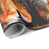 ハロウィン結婚の個人名不気味前 ラッピングペーパー (ロールコーナー)