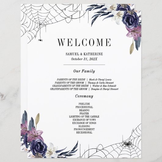 ハロウィン結婚の家族がウェルカムサインを紹介 (正面/裏面)