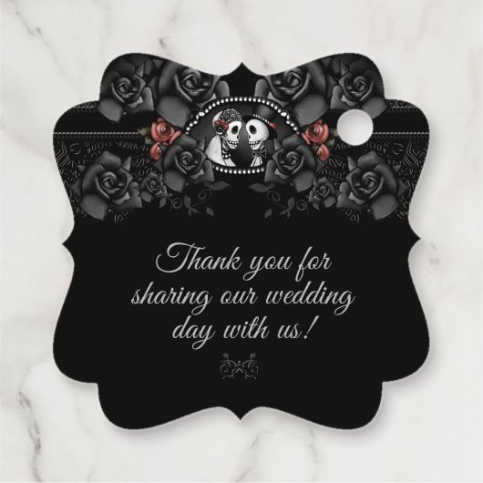 ハロウィン結婚の感謝メッセージカード フェイバータグ (裏面)