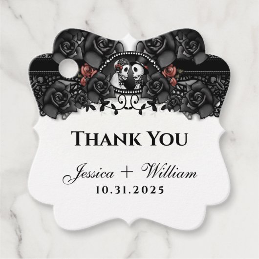 ハロウィン結婚の感謝メッセージカード フェイバータグ (正面)