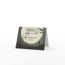 ハロウィン結婚の月とのサンキューカード