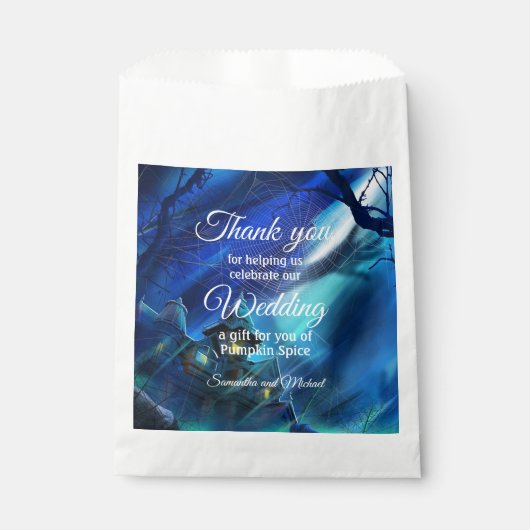 ハロウィン結婚の真夜中に名前を追加ありがとう フェイバーバッグ (正面)