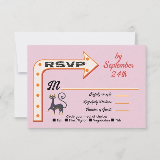 ハロウィン結婚の矢印記号rsvp応答カード 招待状 (正面)