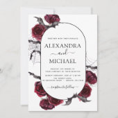 ハロウィン結婚の秋の秋ブルゴーニュ 招待状 (正面)