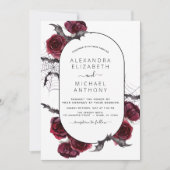 ハロウィン結婚の秋の秋ブルゴーニュ 招待状 (正面)