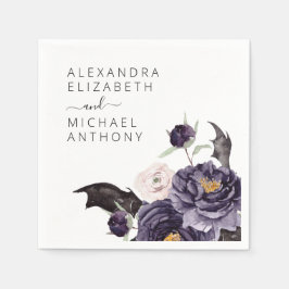 ハロウィン結婚の秋秋ダークパープル スタンダードカクテルナプキン