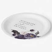 ハロウィン結婚の秋秋ダークパープル ペーパープレート (アングル)