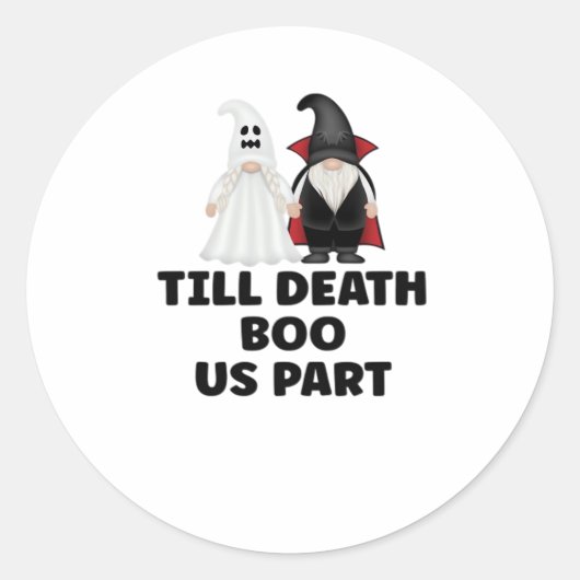 ハロウィン結婚の記念日 – Till Death Boo Us ラウンドシール (正面)