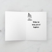 ハロウィン結婚の骨組のお祝い カード (内部)