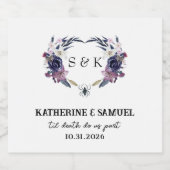 ハロウィン結婚の スパークリングワインラベル (シングルラベル)