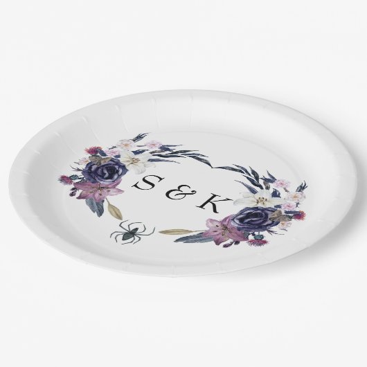 ハロウィン結婚の ペーパープレート (アングル)