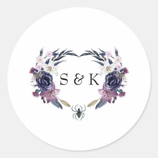 ハロウィン結婚の ラウンドシール (正面)