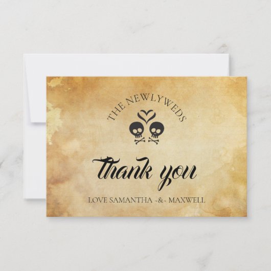 ハロウィン結婚サンキューカード ノートカード (正面)