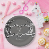 ハロウィン結婚スカルプレート ペーパープレート (パーティー)