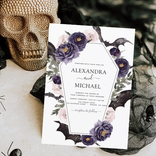 ハロウィン結婚ズオータム秋ダーク招待状 招待状