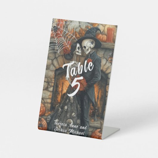 ハロウィン結婚ズスケルトンブラックスパイダーズこうもり 台座サイン (正面)