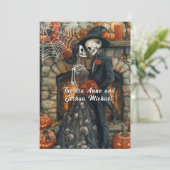 ハロウィン結婚ズスケルトンブラックスパイダーズこうもり 招待状 (スタンド正面)