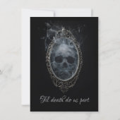 ハロウィン結婚ズブラック&グリーンゴシックこうもり10月 セーブザデート (裏面)