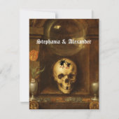 ハロウィン結婚ズ、ゴシック、スカル、カスタム招待状 招待状 (正面)