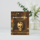 ハロウィン結婚ズ、ゴシック、スカル、カスタム招待状 招待状 (スタンド正面)