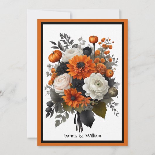 ハロウィン結婚テーマの写真と日付を保存 セーブザデート (裏面)