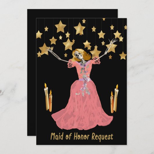 ハロウィン結婚式の花嫁の友人からの招待状 招待状 (正面/裏面)