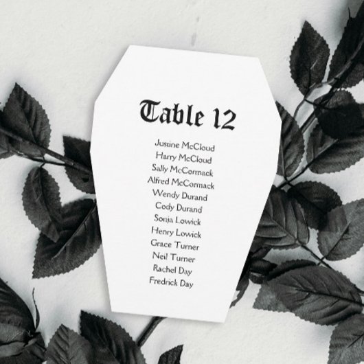 ハロウィン結婚棺の座席表DIYカード 招待状