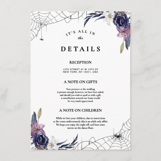 ハロウィン結婚詳細 エンクロージャーカード (正面)