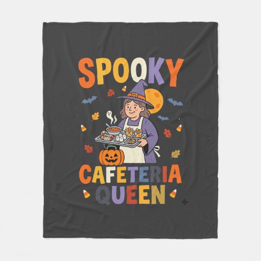 ハロウィン給食クイーン フリースブランケット (正面)